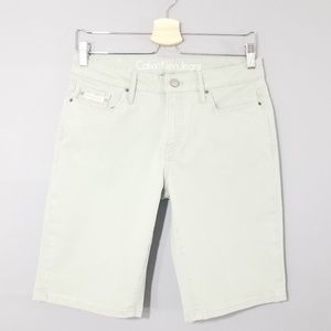 Calvin Klein Jeans Mint Green Bermuda Jean Shorts
